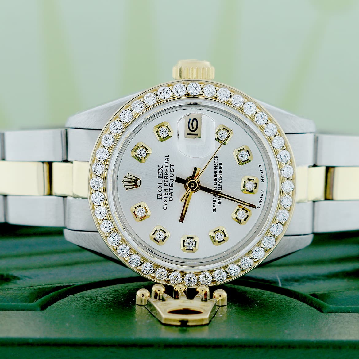 Rolex Datejust Ladies 2-Tone Gold/Steel 26MM Oyster w/Diamond Dial ...