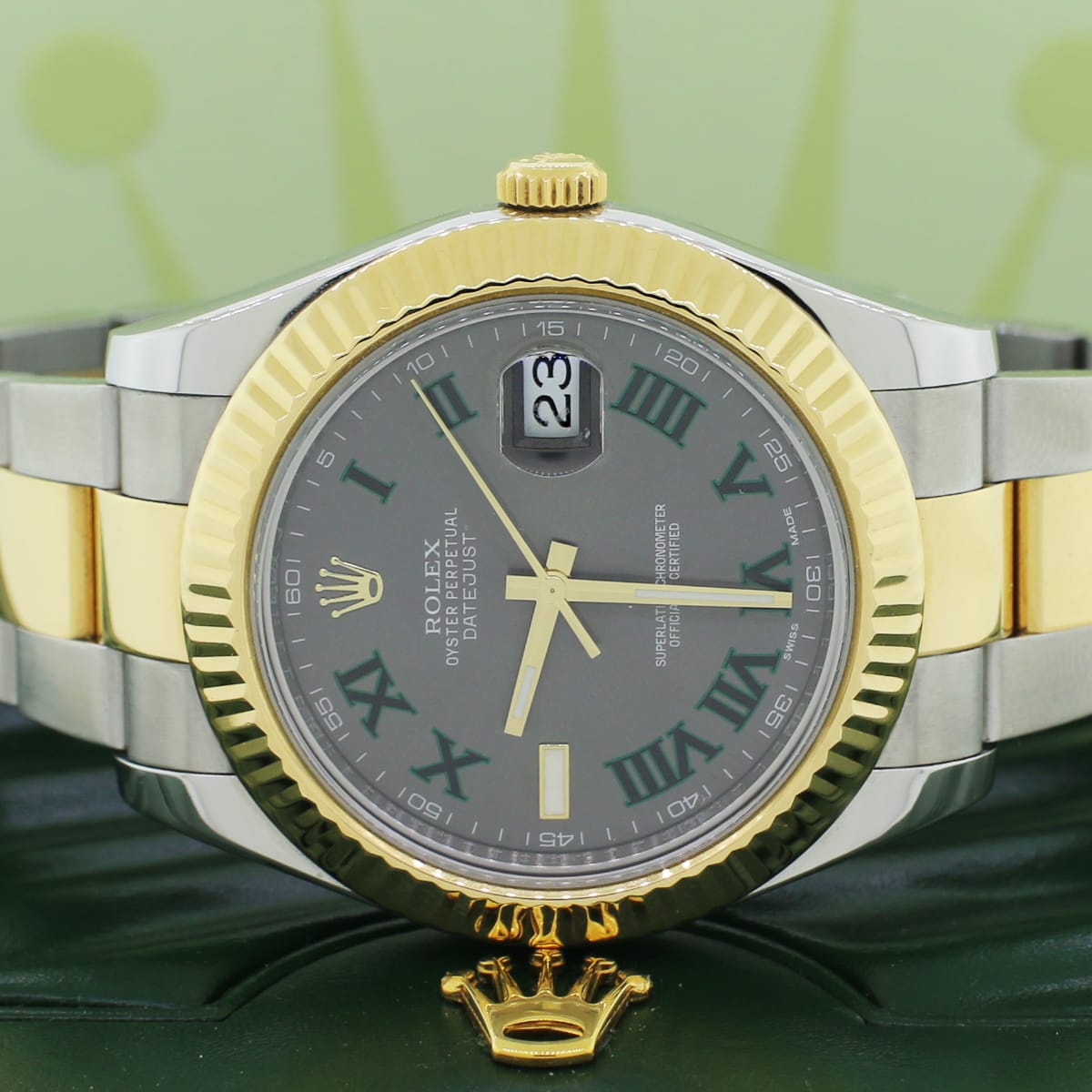 Rolex Datejust II 2-Tone Gold/Steel 41mm Grey Roman Dial Automatic ...