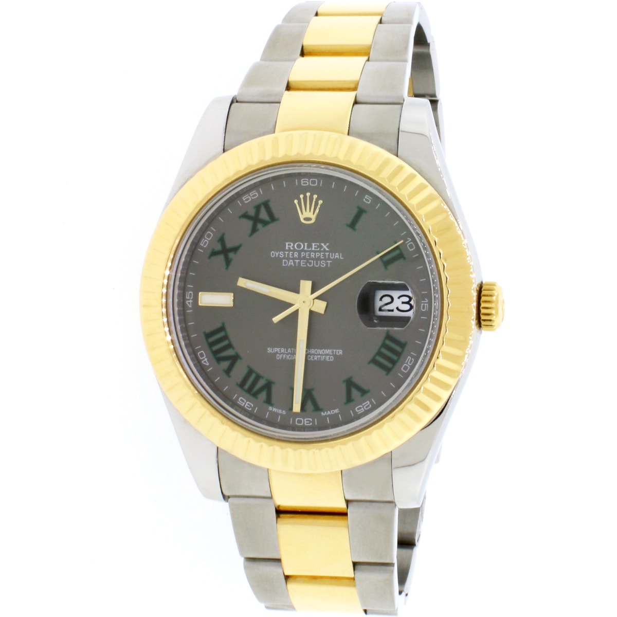 Rolex Datejust II 2-Tone Gold/Steel 41mm Grey Roman Dial Automatic ...