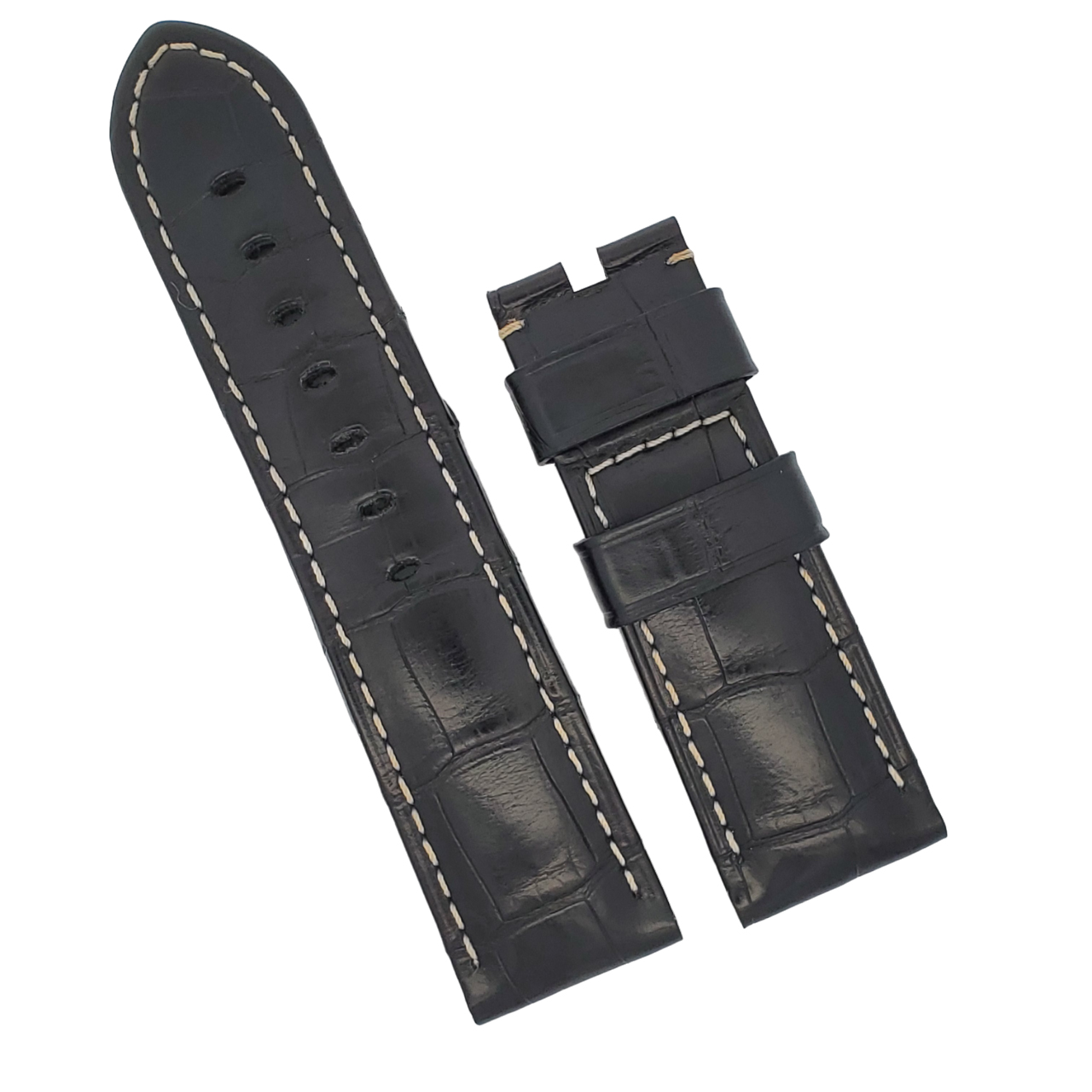 Panerai 24mm OEM Black Alligator Leather Strap for Tang Buckle | eBay