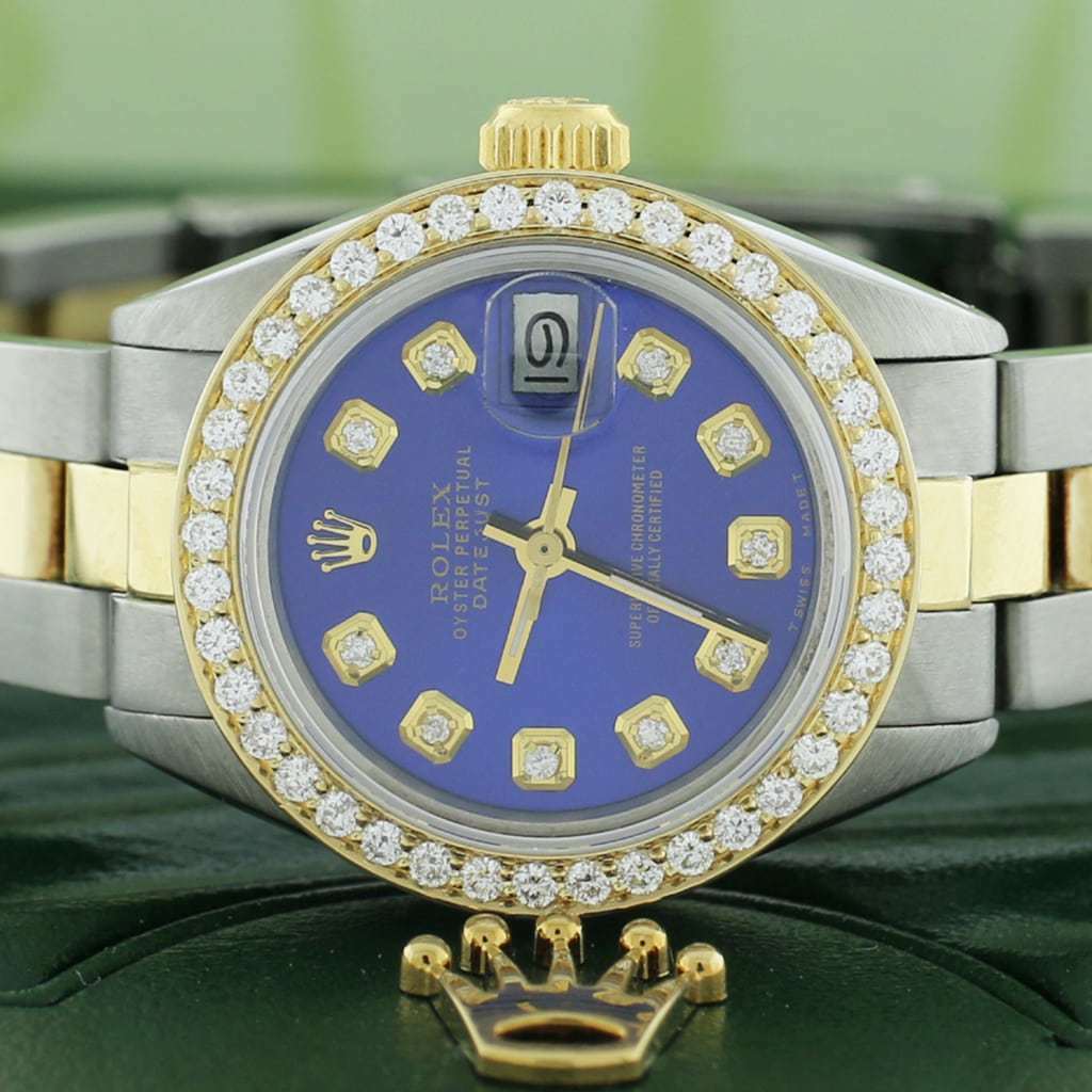 rolex datejust blue gold