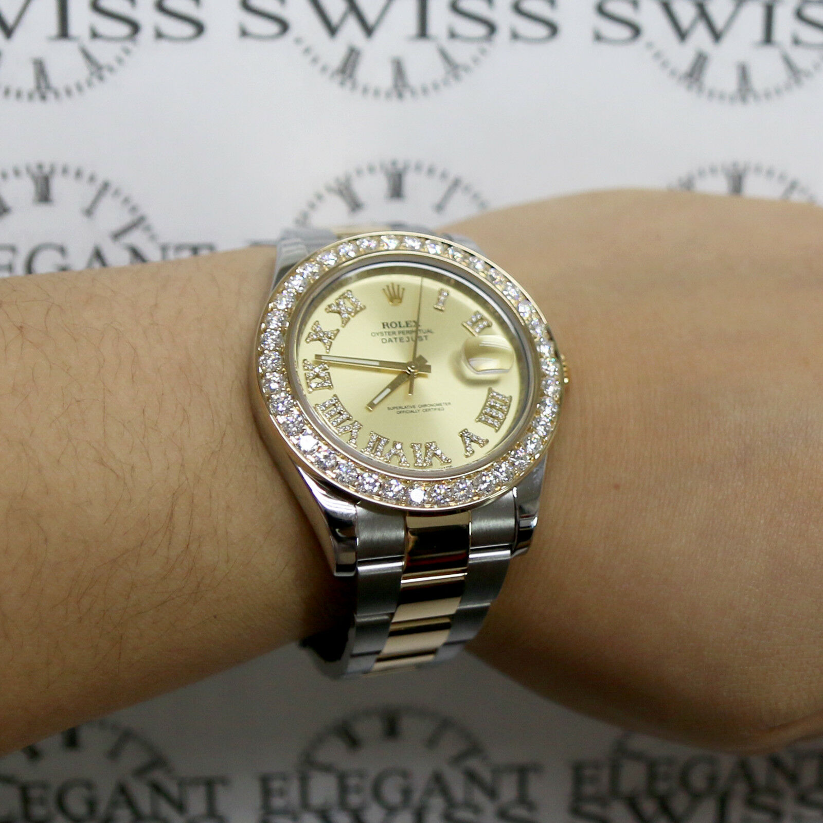 rolex datejust 41 two tone champagne dial