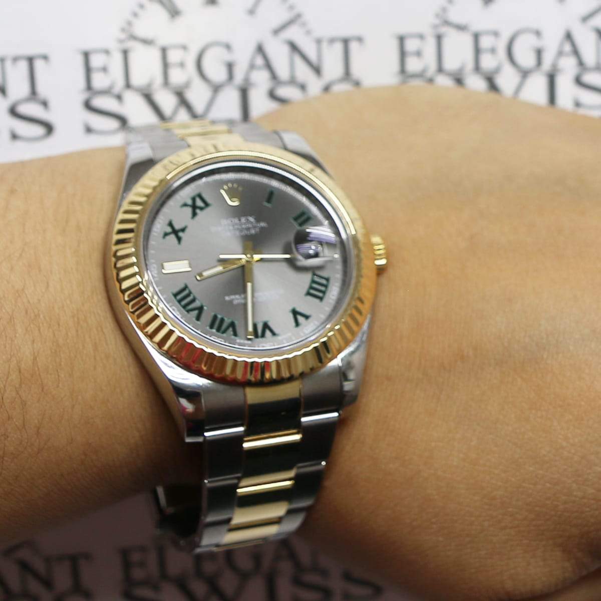 rolex datejust black dial roman numerals