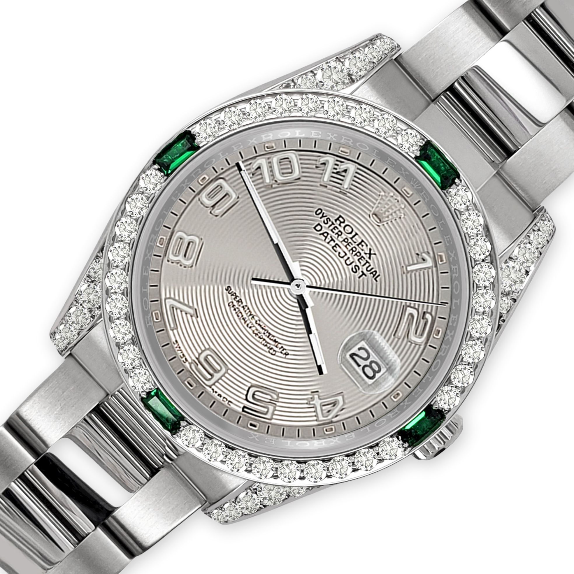 ねみへえ Rolex Datejust Grey Concentric Dial 36mm 2.5ct Diamond Bezel
