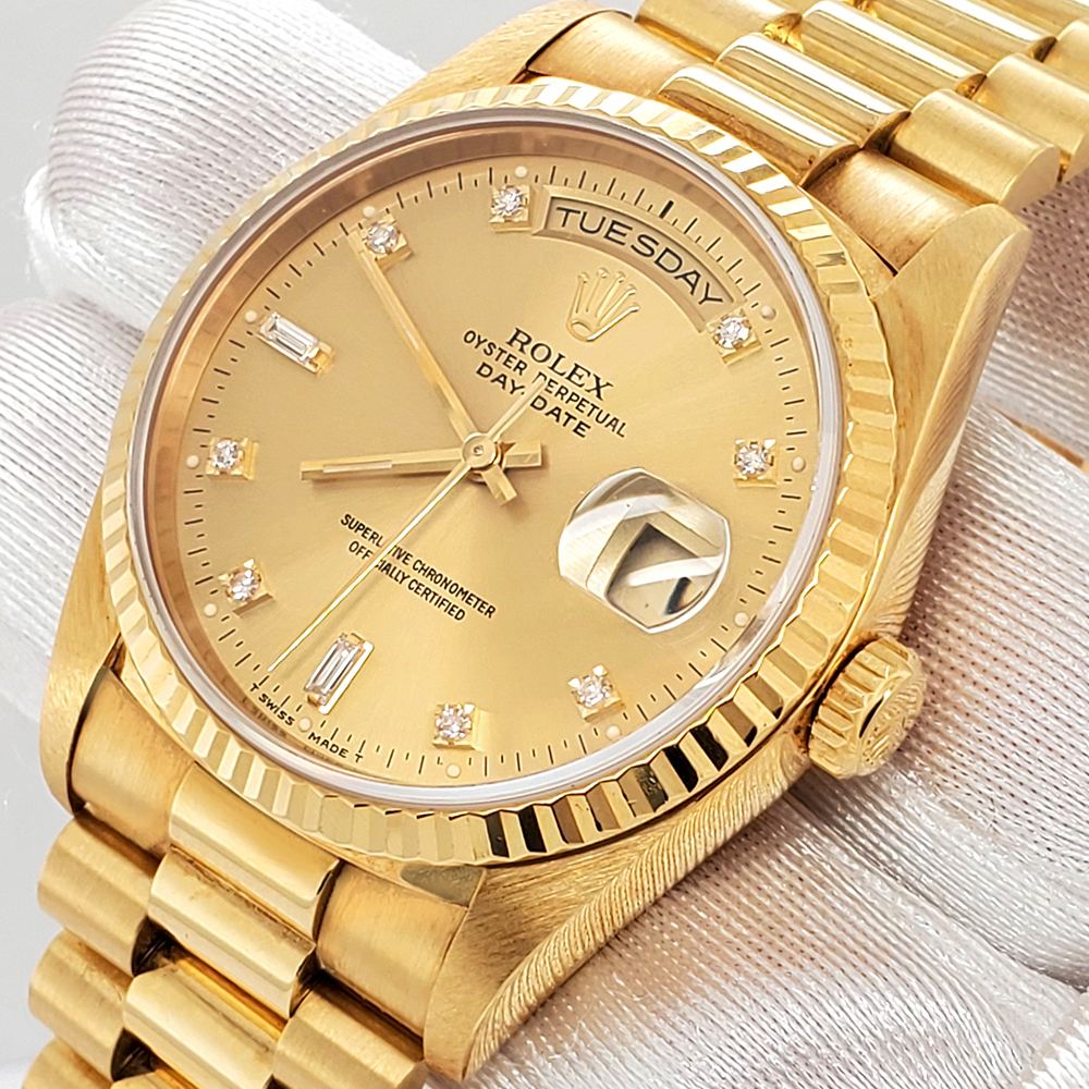 Rolex Ladies President Day Date Yellow Gold Mint Rolex Lady Datejust 279138rbr-0025 | Green Dial Yellow Gold main image 4