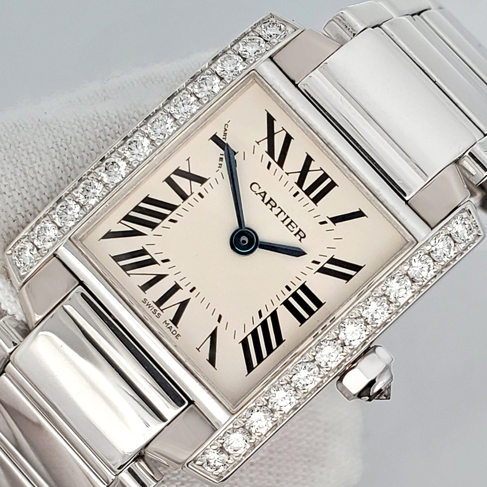 Cartier Tank Francaise Factory Diamond White Gold Ladies  display picture 2