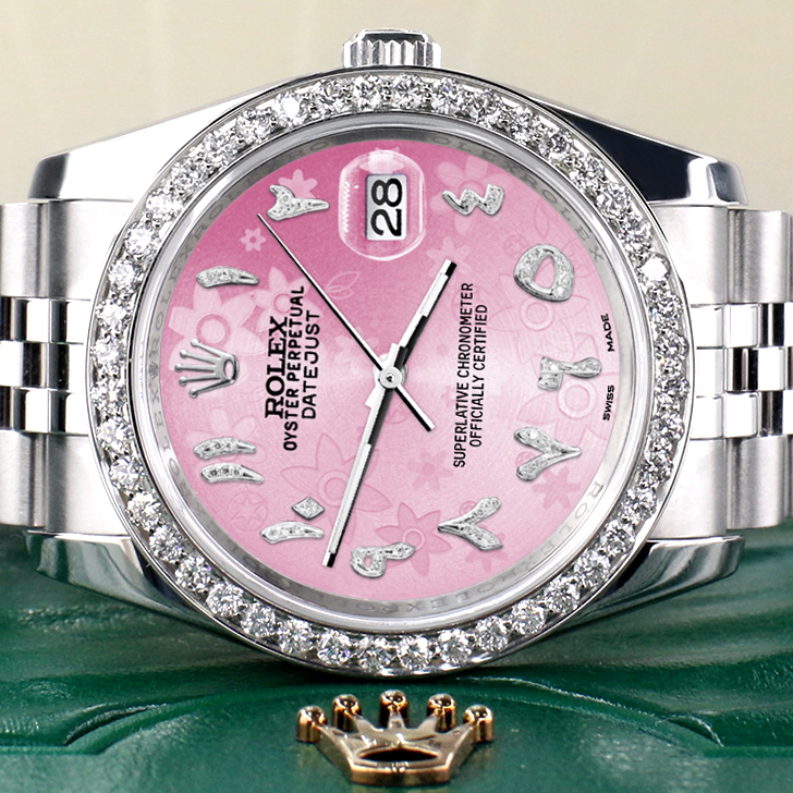 Flower setting diamond on sale rolex